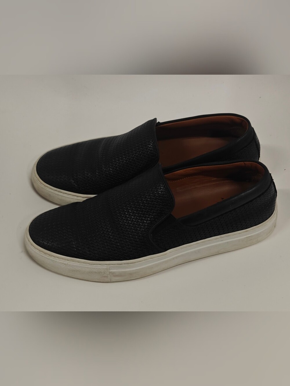 Aquatalia Alisha Mini Embossed Calf Loafers Women’s Size 7.5 Black Leather Slip-